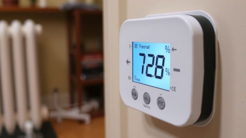 Inteligentný termostat na stene pre efektívne vykurovanie